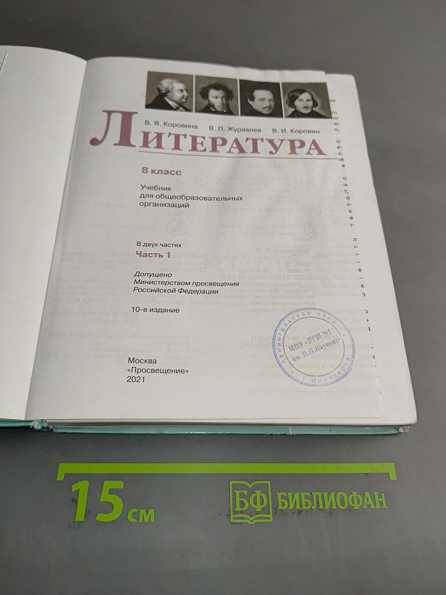 Литература. 8 класс. Часть 1