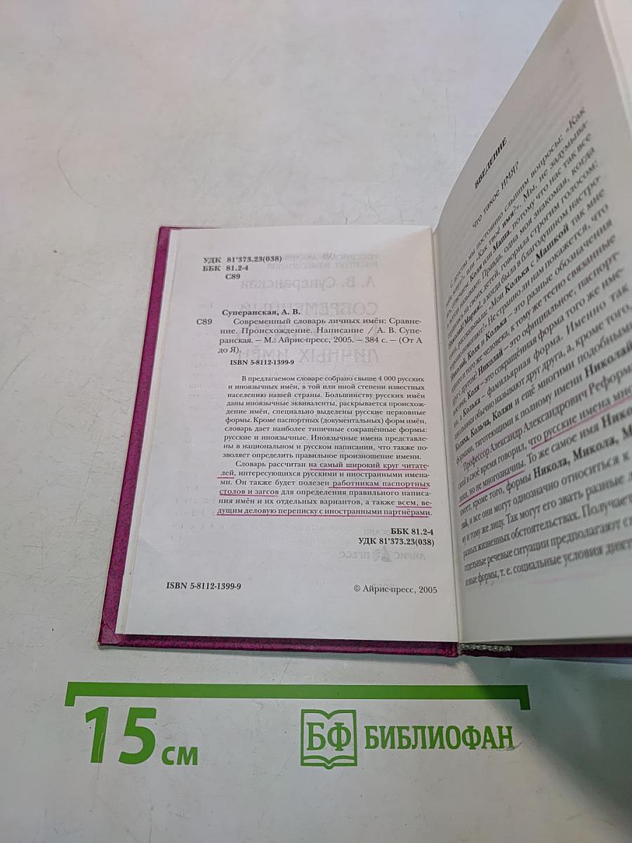 Современный словарь личных имен