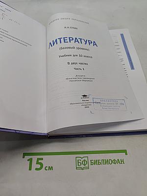 Литература. Учебник для 10 класса. Базовый уровень. В двух частях. Часть 1