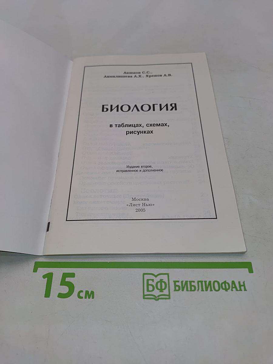 Биология в таблицах и схемах для школьников