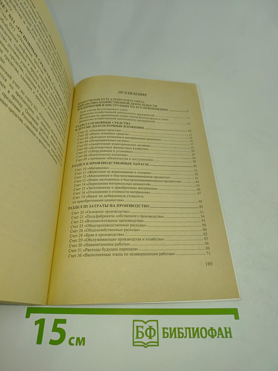 План счетов бухгалтерского учета. Инструкция по его применению