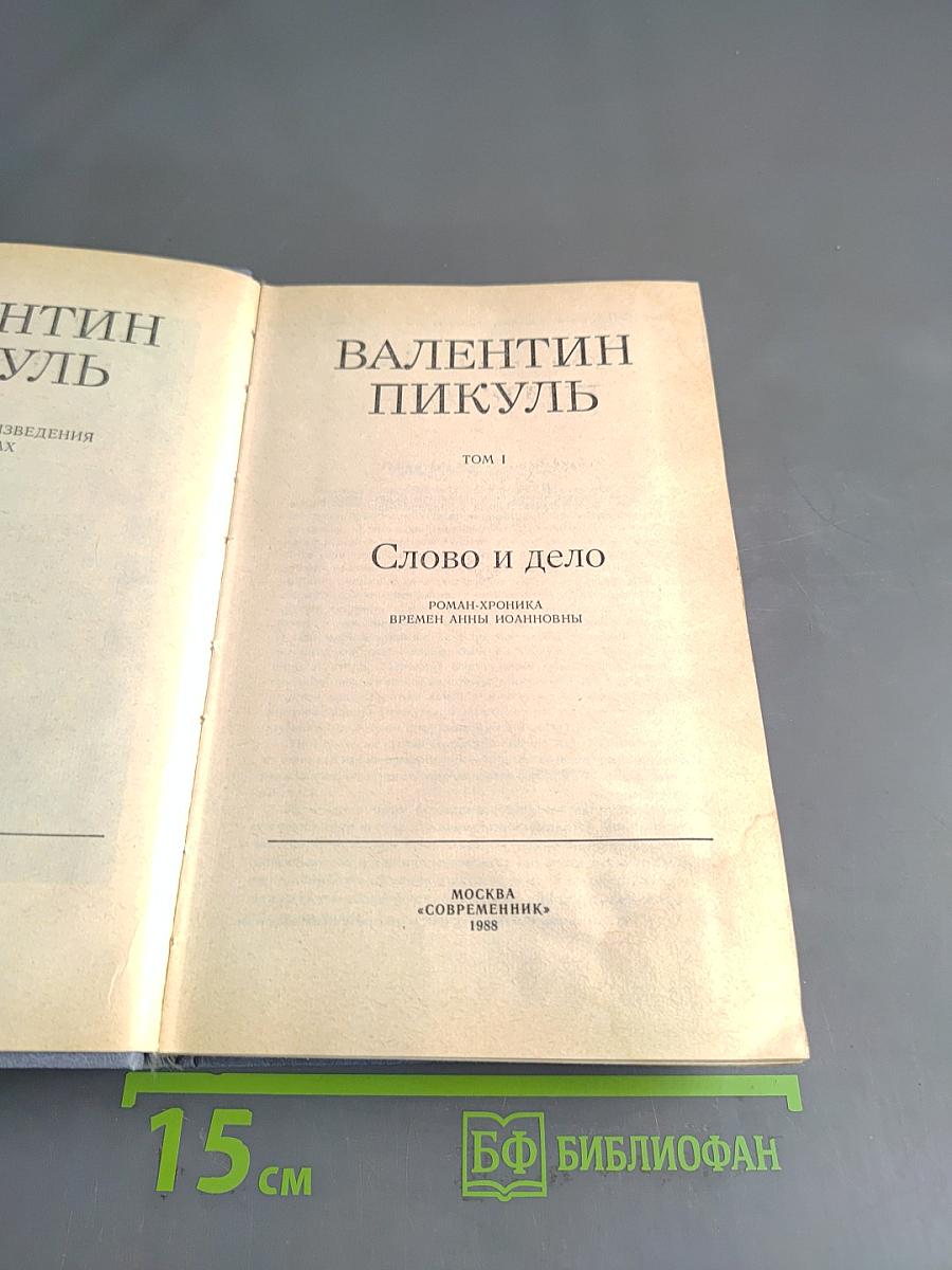 Слово и дело. Том 1