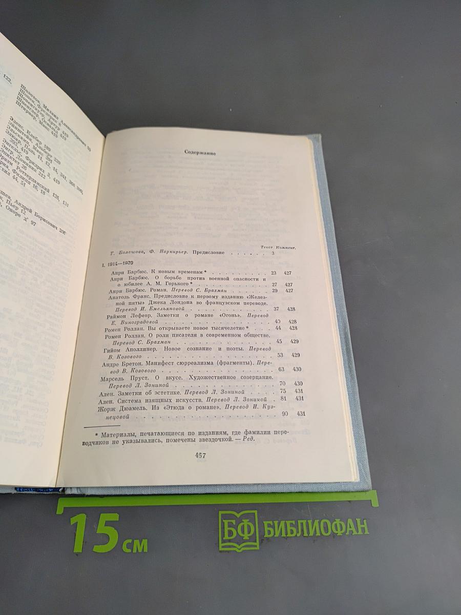 Писатели Франции о литературе