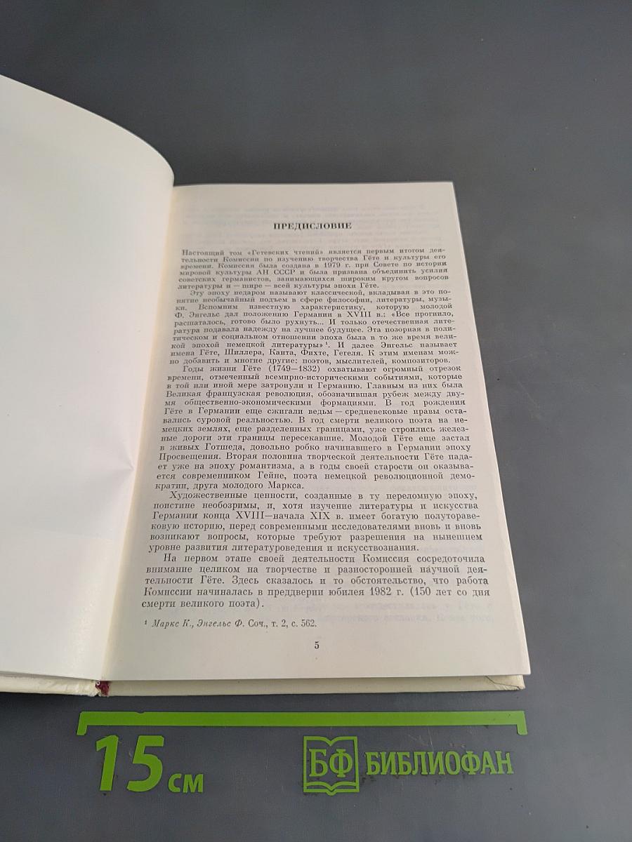 Гётевские чтения 1984