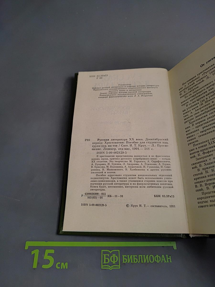 Русская литература XX века. Дооктябрьский период. Хрестоматия