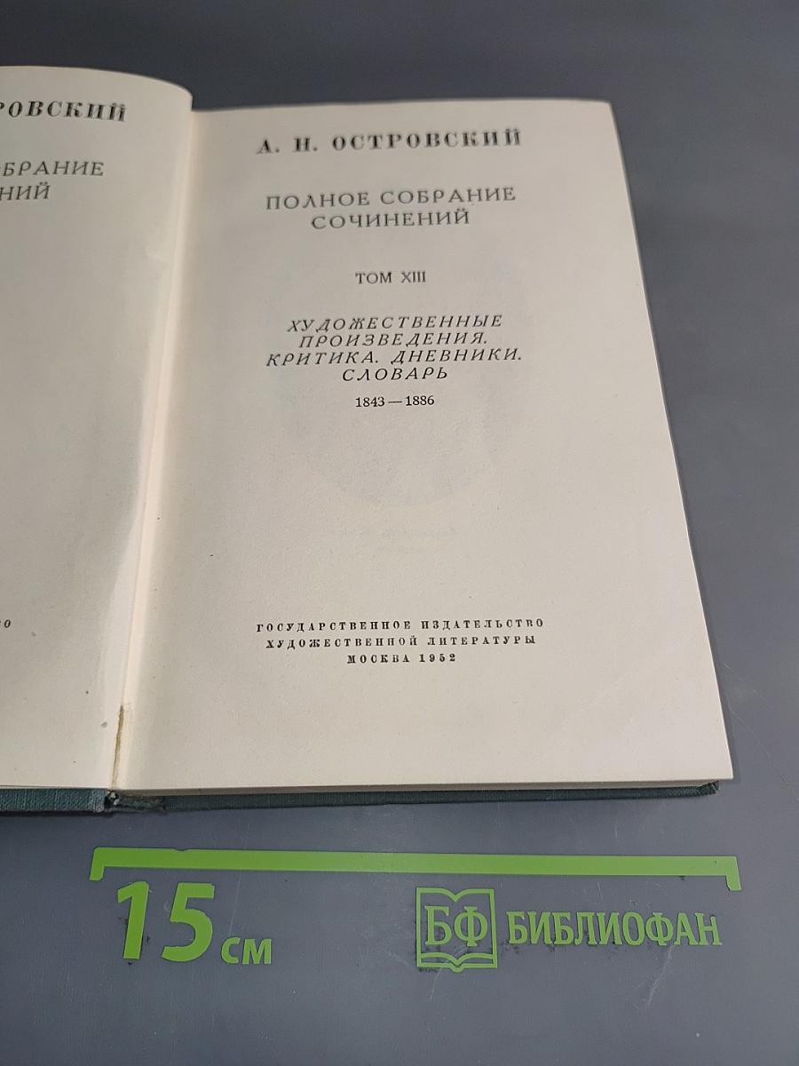 Полное собрание сочинений. Том XIII. Художественные произведения, критика, дневники, словарь