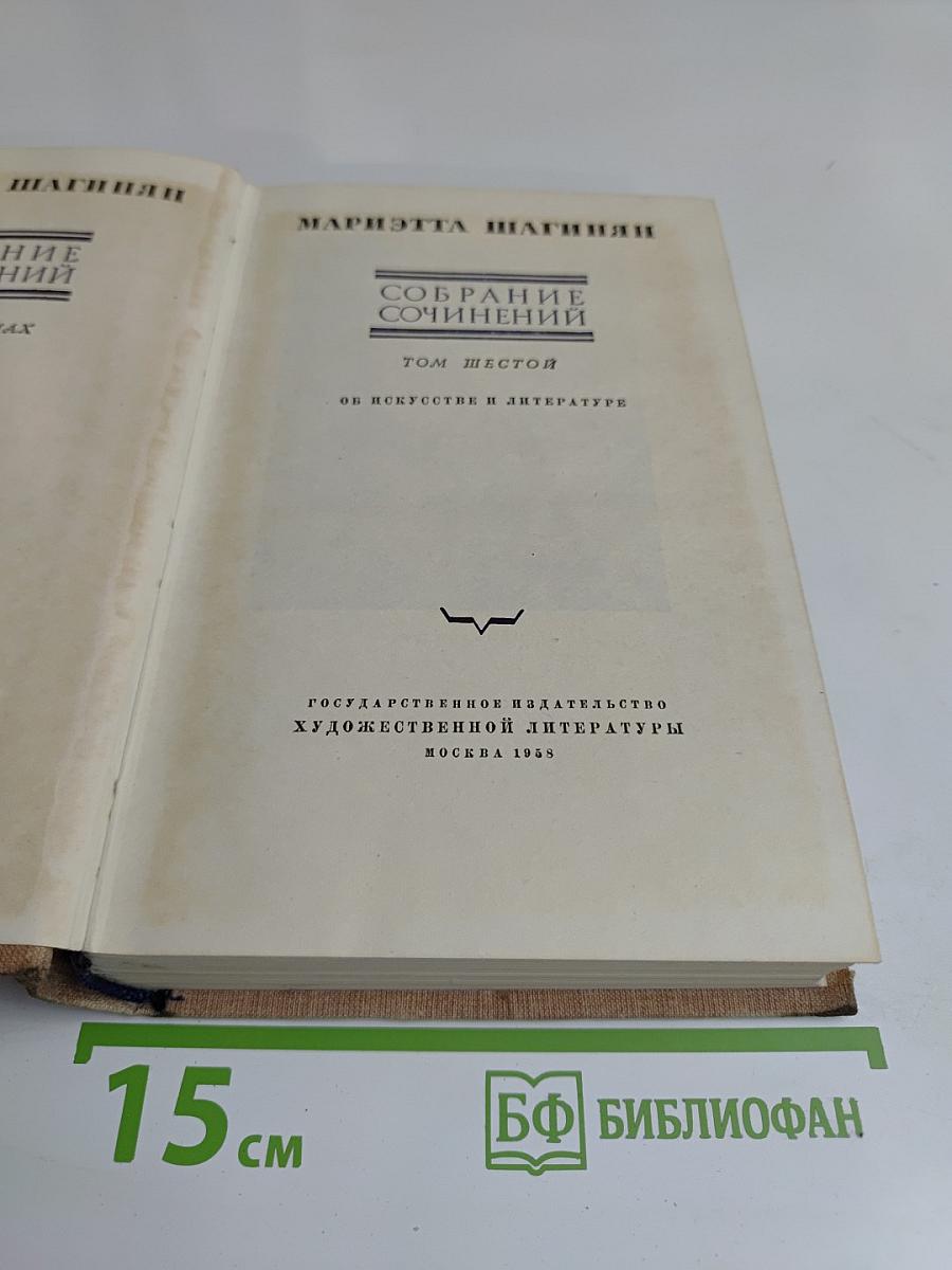 Собрание сочинений. Том шестой. Об искусстве и литературе
