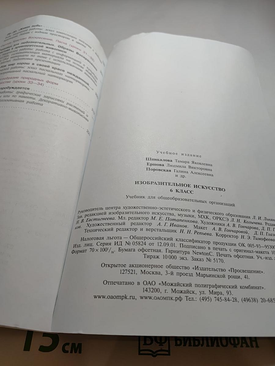 Изобразительное искусство 6 класс