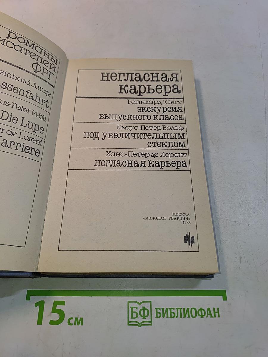 Негласная карьера