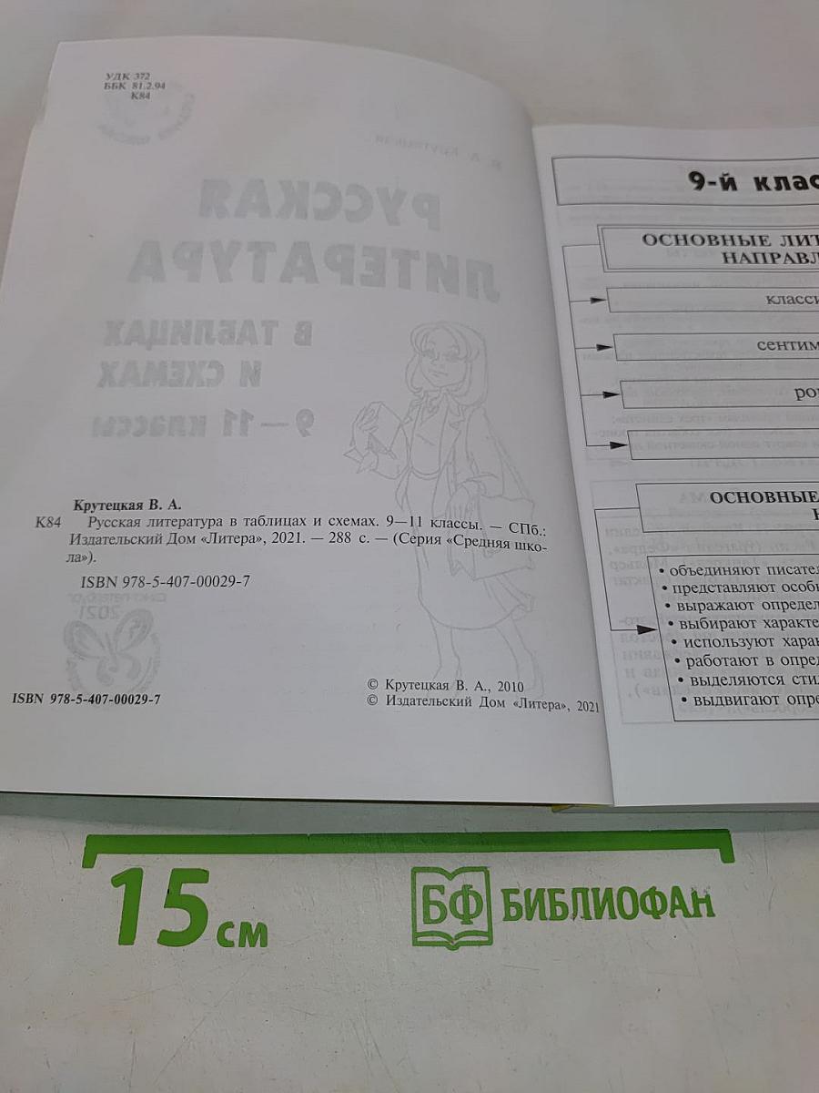 Русская литература в таблицах и схемах. 9-11 классы