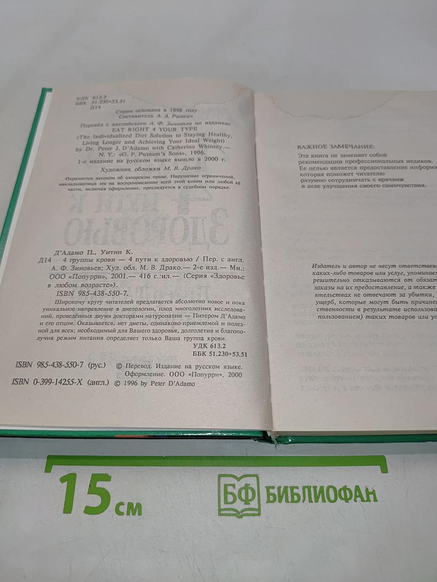 4 группы крови – 4 пути к здоровью