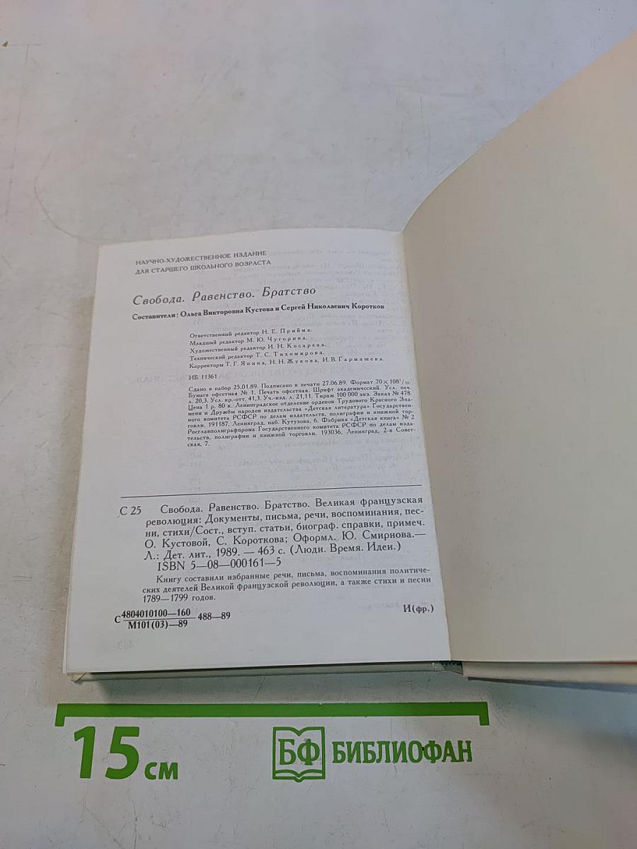 Свобода. Равенство. Братство. Великая французская революция