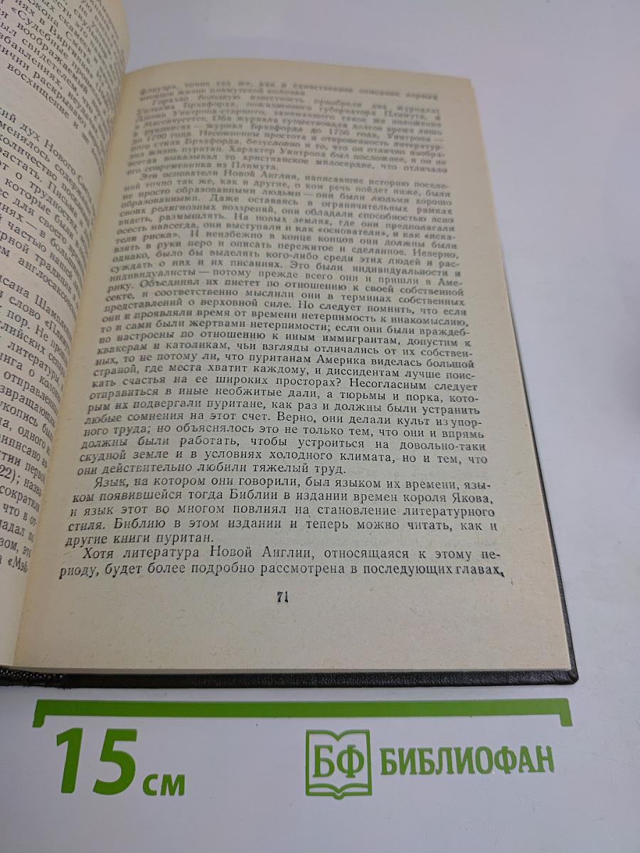 Литературная история Соединенных Штатов Америки. Том первый