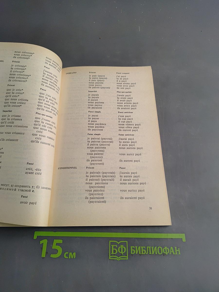 Справочник по спряжению французского глагола