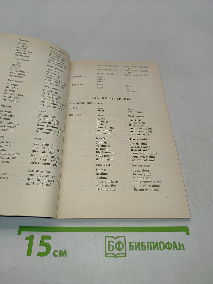 Справочник по спряжению французского глагола