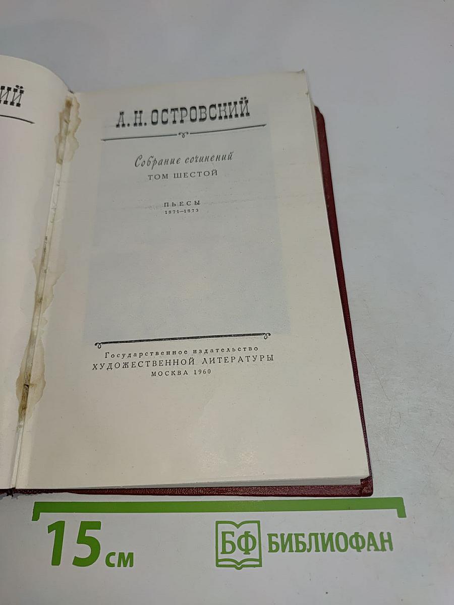 Собрание сочинений. Том шестой. Пьесы 1871-1873