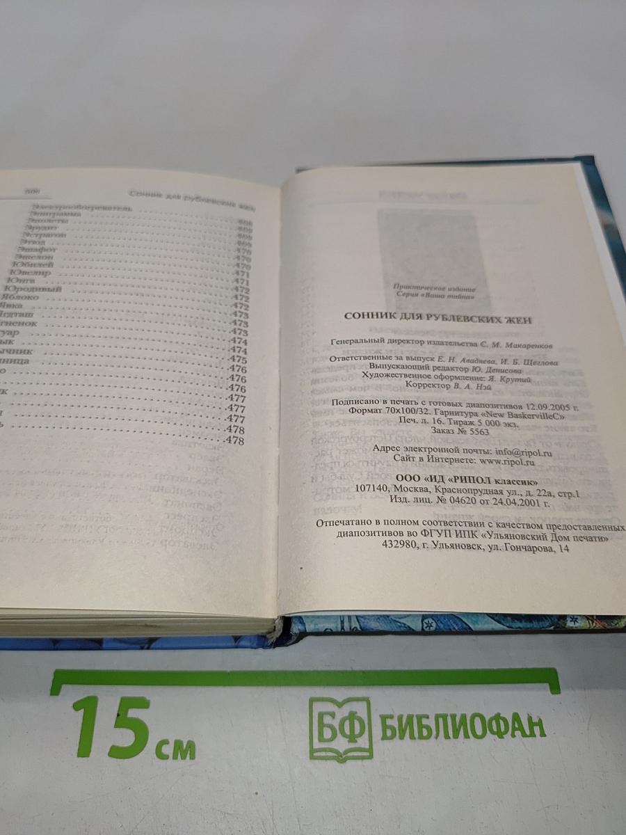 Сонник для рублевских жен
