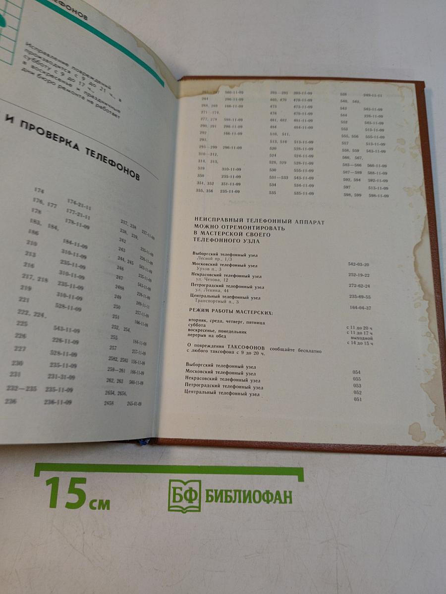 Телефонный справочник 1988. Список абонентов ЛГТС. Телефоны учреждений, предприятий и организаций