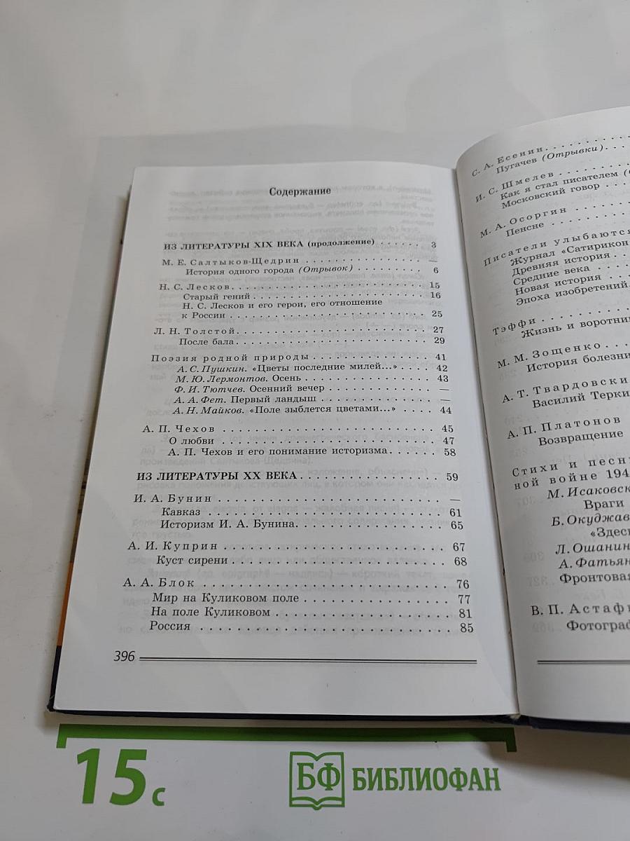 Литература, 8 класс, Часть 2