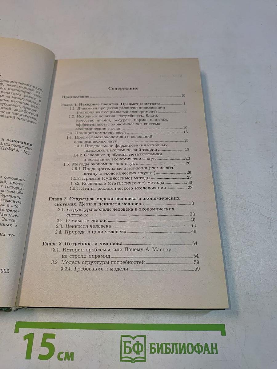 Введение в метаэкономику и основания экономических наук. Курс лекций