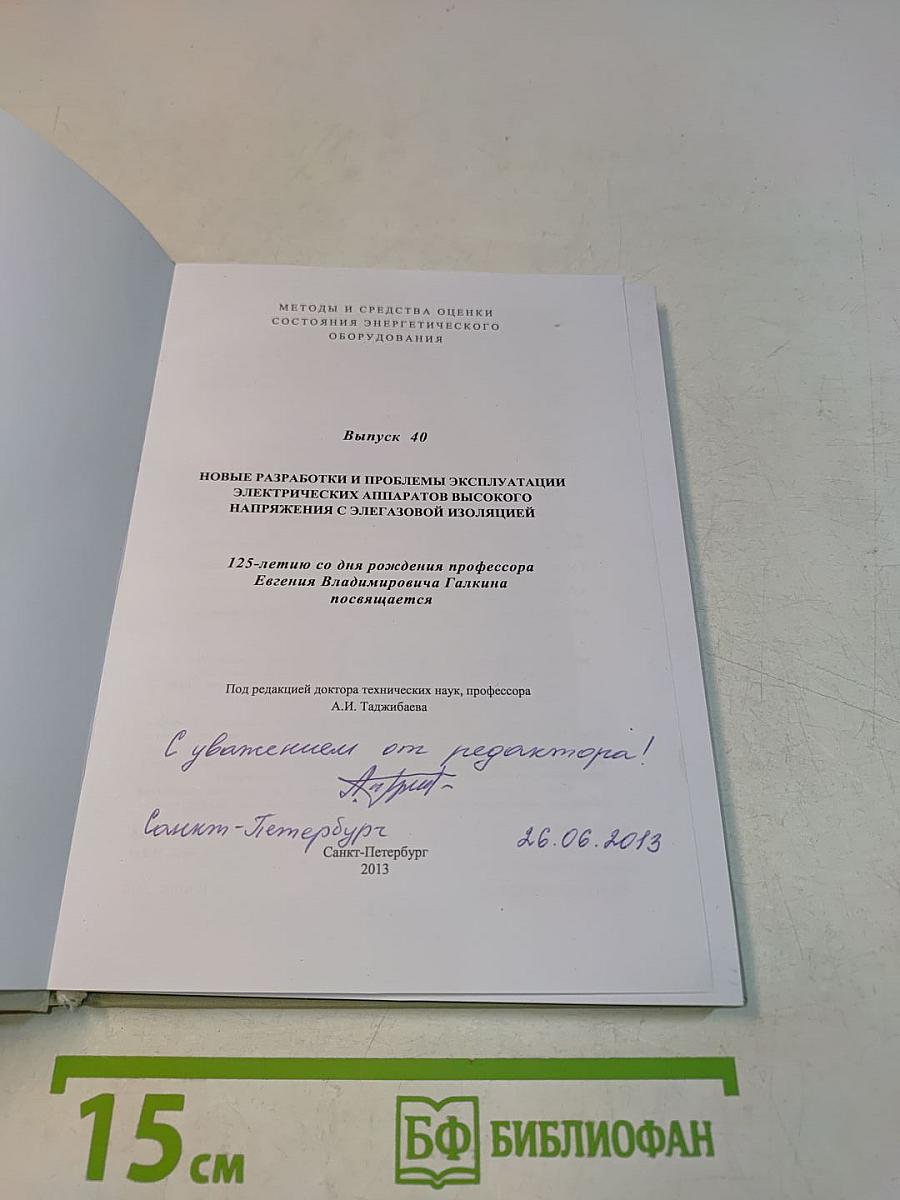 Методы и средства оценки состояния энергетического оборудования. Выпуск 40