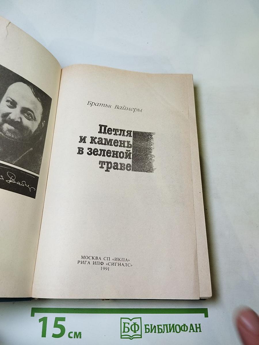 Петля и камень в зеленой траве