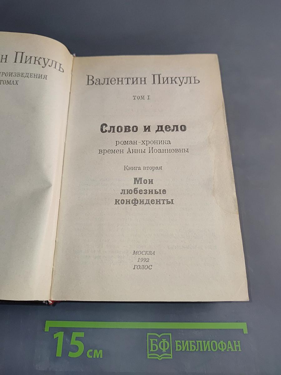 Слово и дело. Том I. Книга вторая. Мои любезные конфиденты