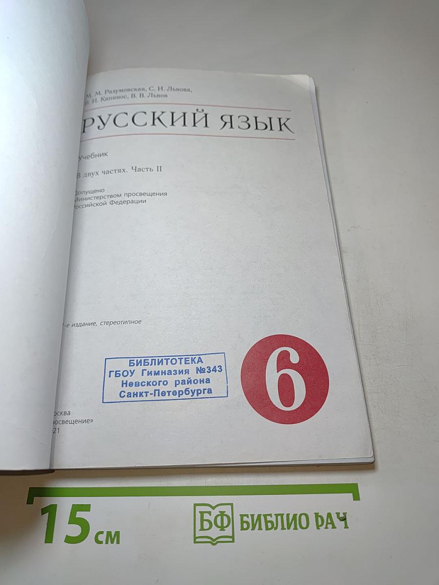 Русский язык. 6 класс. Часть II