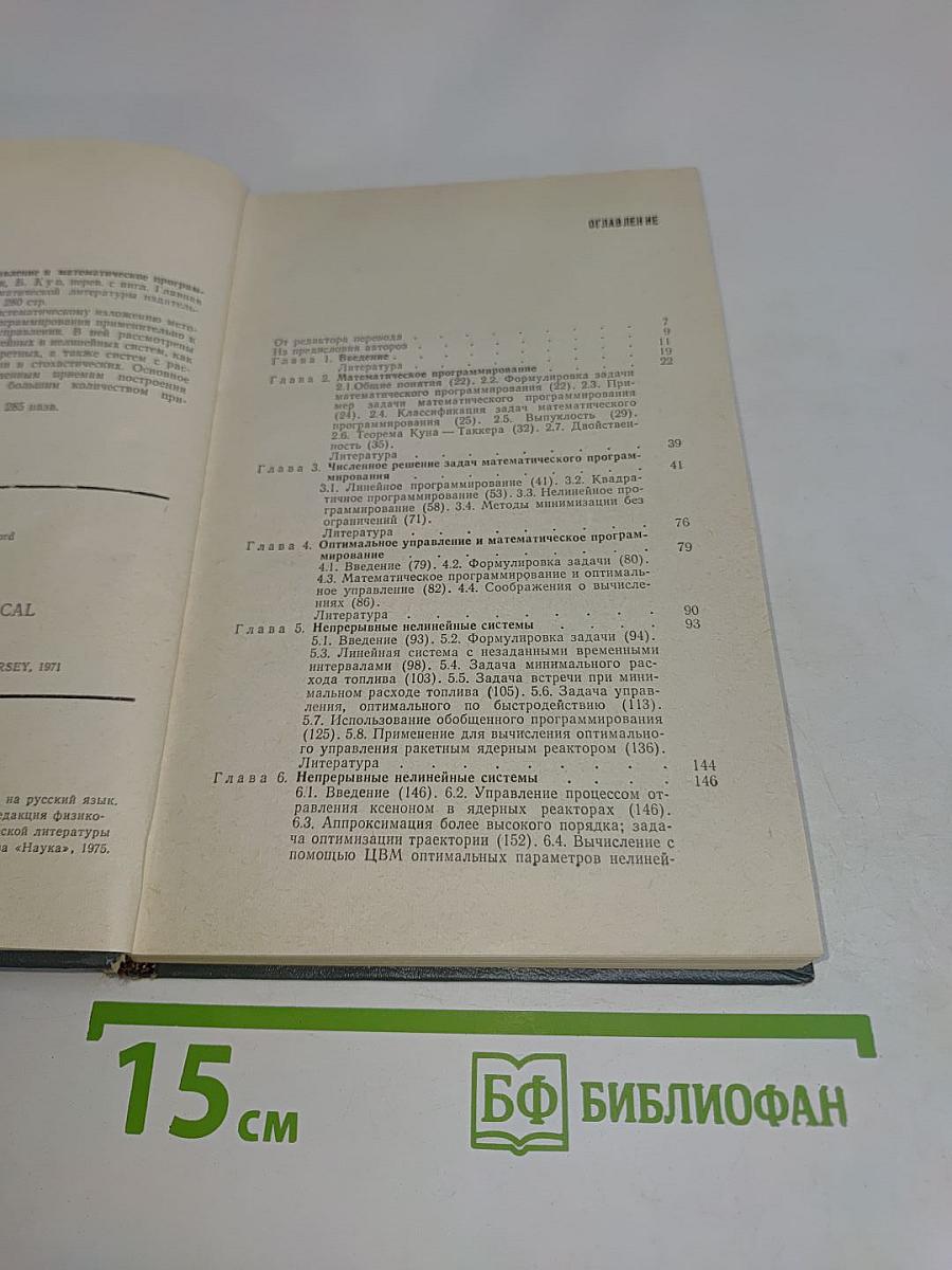 Оптимальное управление и математическое программирование