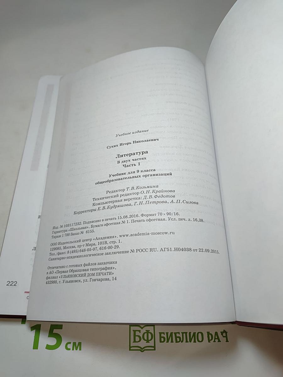 Литература. Учебник для 9 класса. Часть 2