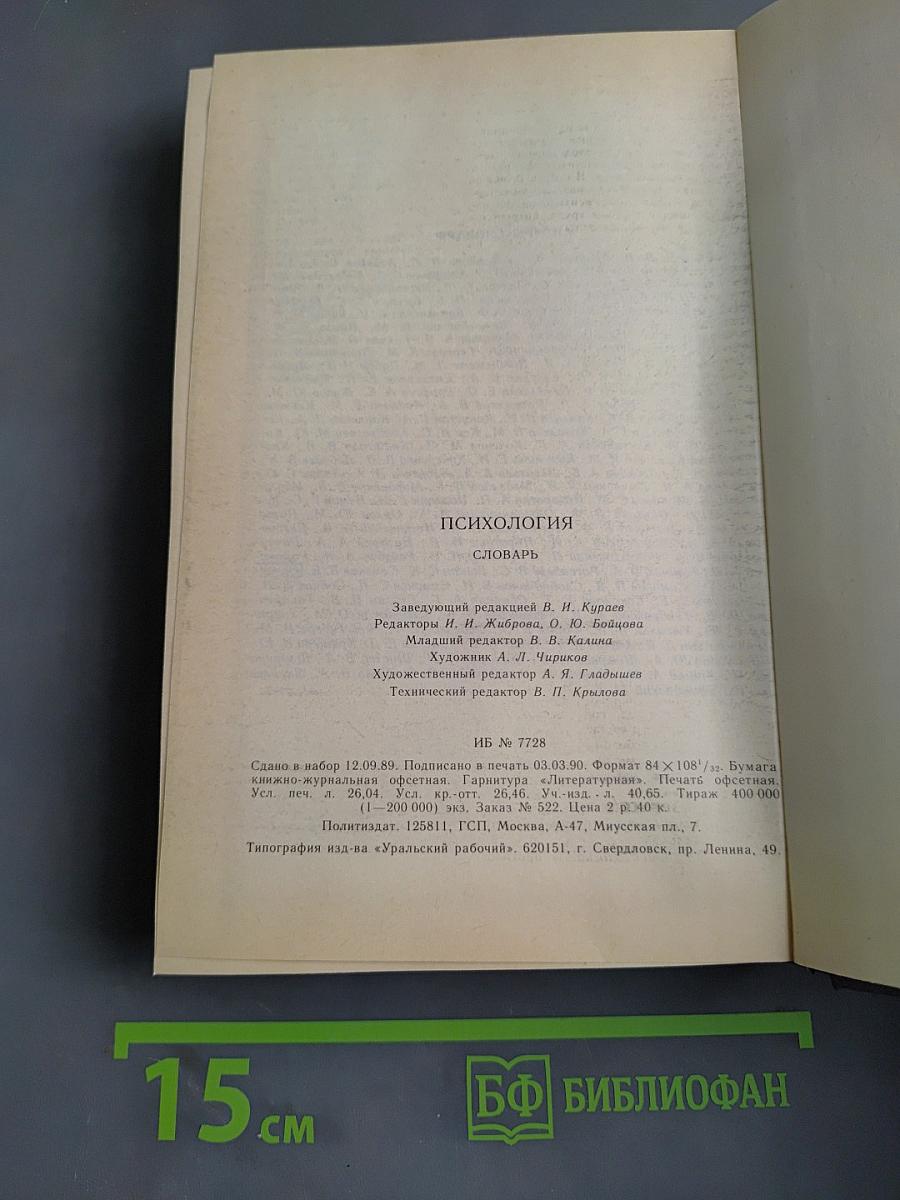 Психология. Словарь