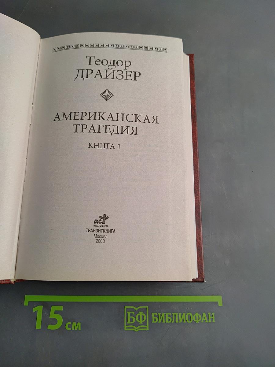 Американская трагедия. Книга 1
