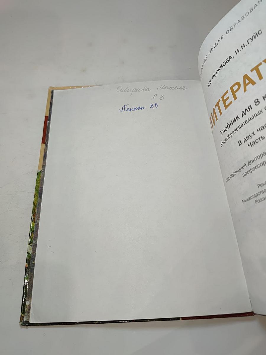 Литература. Учебник для 8 класса. Часть 1