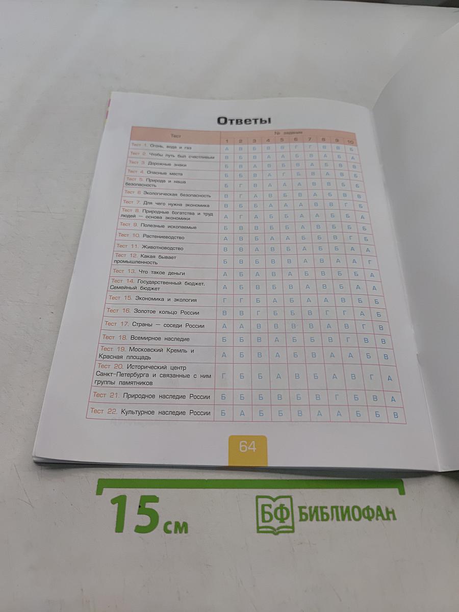 Тесты по предмету "Окружающий мир". 3 класс. Часть 2