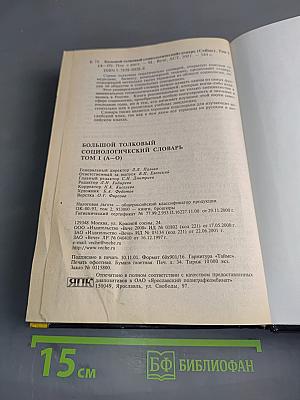 Большой толковый социологический словарь. Том 1 (А-О)