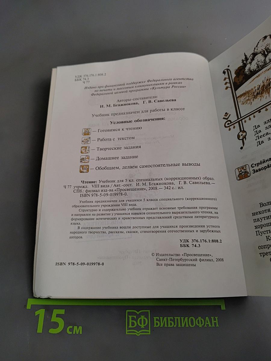 Чтение. Учебник для 5 класса специальных (коррекционных) образовательных учреждений VIII вида. Часть 1