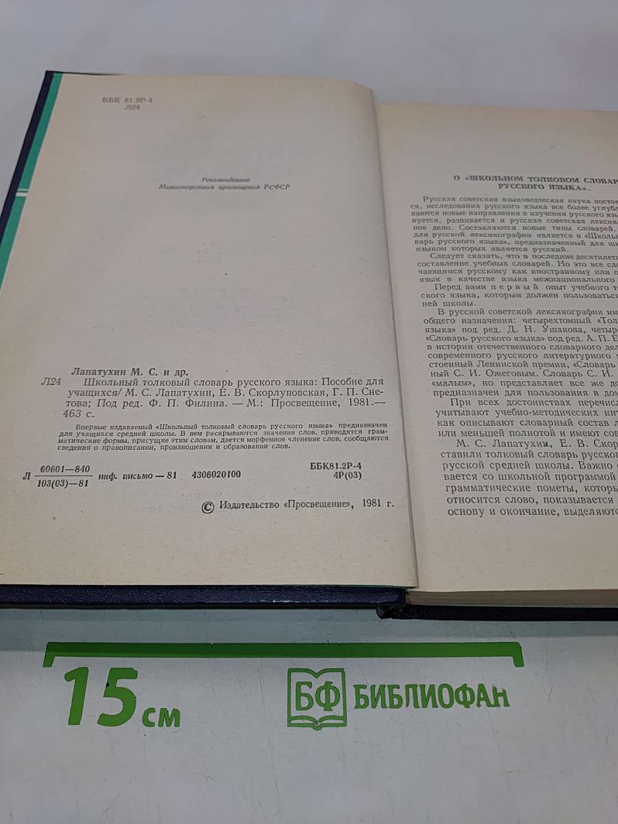 Школьный толковый словарь русского языка