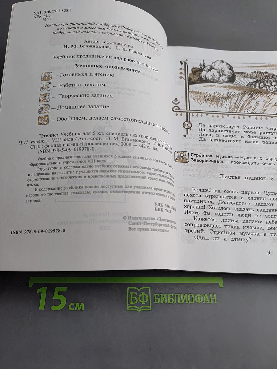Чтение. Учебник для 5 класса специальных (коррекционных) образовательных учреждений VIII вида