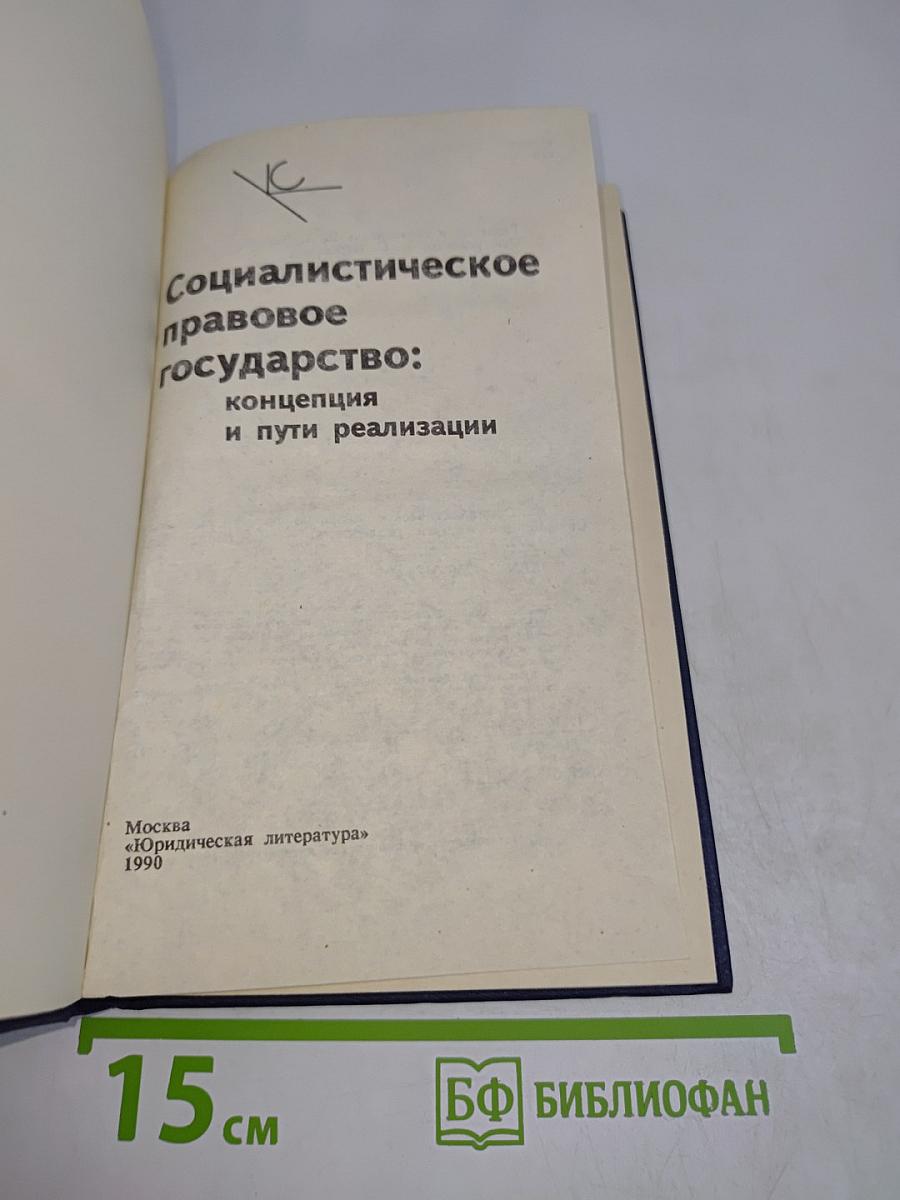 Социалистическое правовое государство: концепция и пути реализации