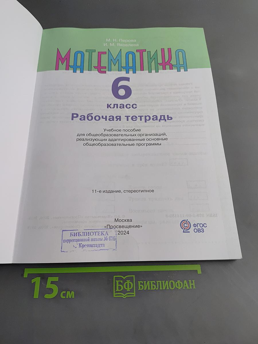 Математика. Рабочая тетрадь. 6 класс