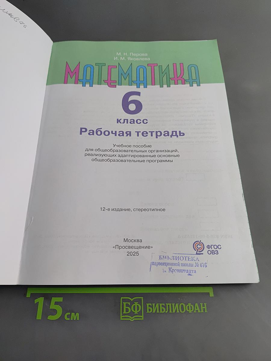 Математика. Рабочая тетрадь. 6 класс