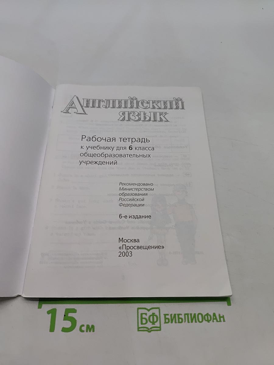 Английский язык. Рабочая тетрадь к учебнику для 6 класса общеобразовательных учреждений. Activity Book