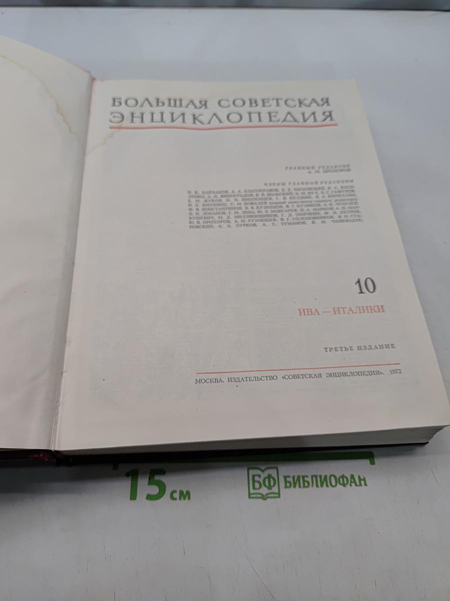 Большая советская энциклопедия. Том 10. Ива — Итальянцы