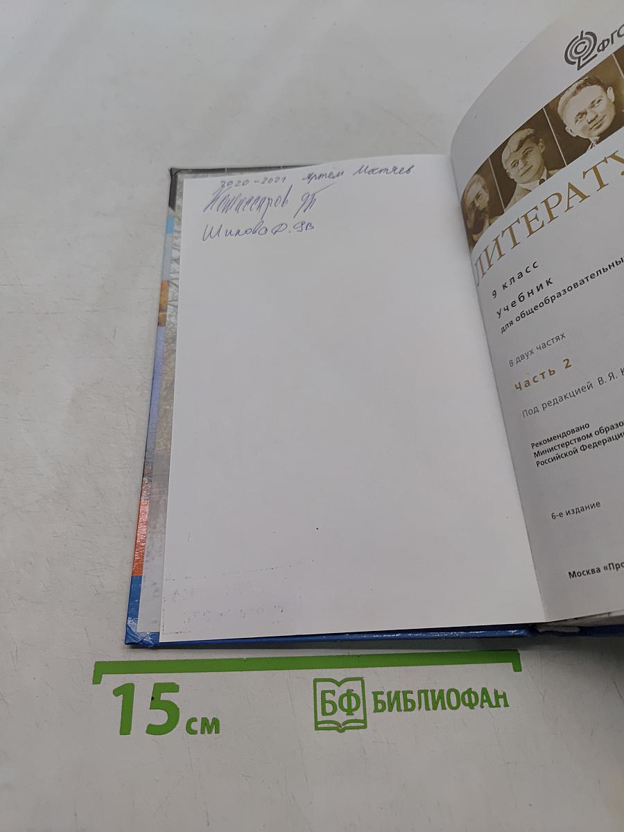 Литература. 9 класс. Учебник для общеобразовательных организаций. В двух частях. Часть 2