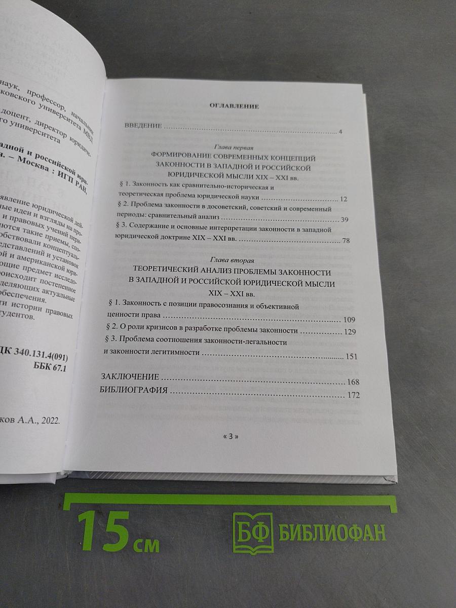 Проблема законности в западной и российской юридической мысли XIX-XXI вв.