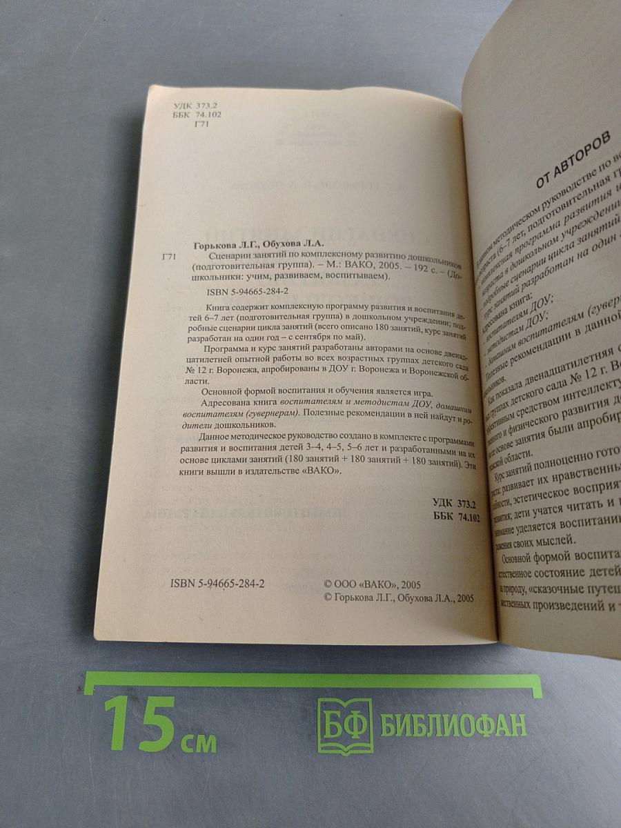 Сценарии занятий по комплексному развитию дошкольников. Подготовительная группа