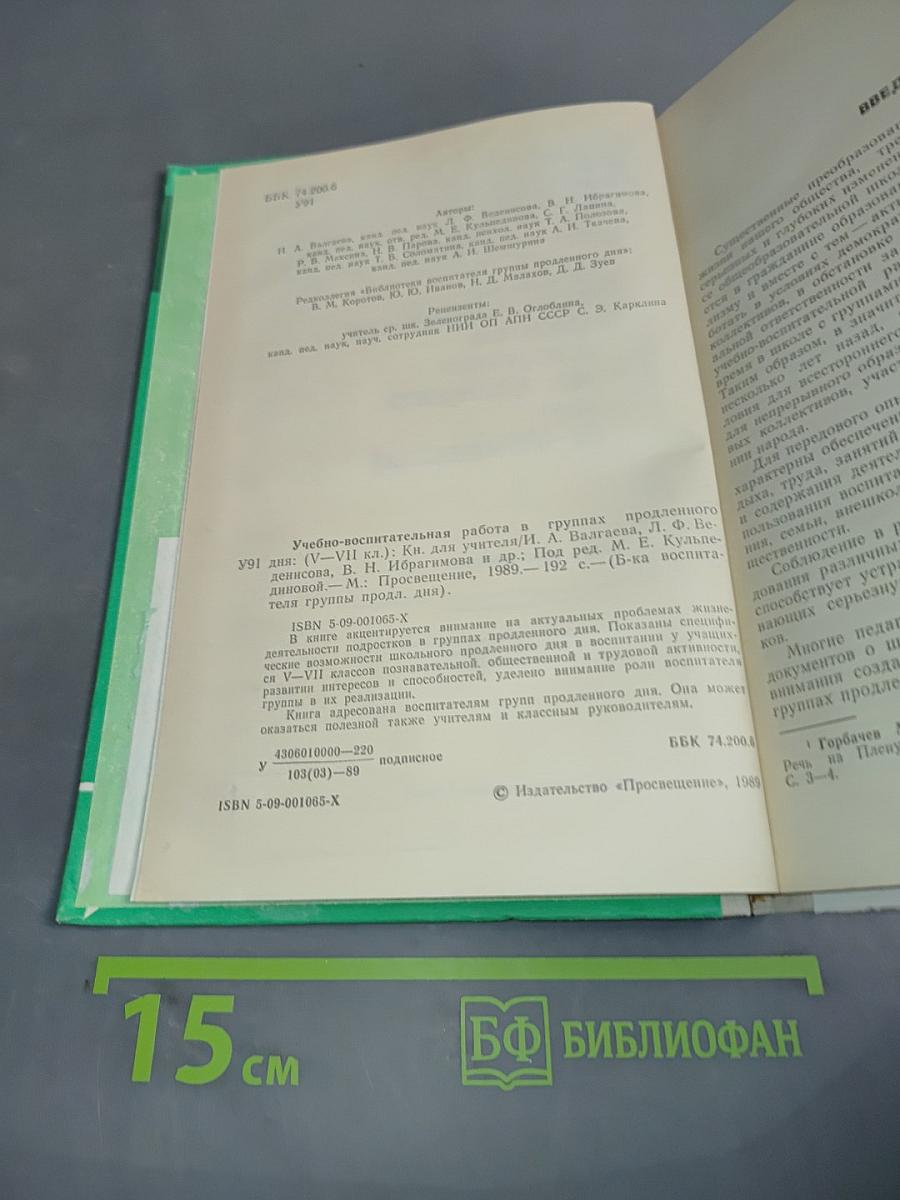 Учебно-воспитательная работа в группах продленного дня (V-VII классы)