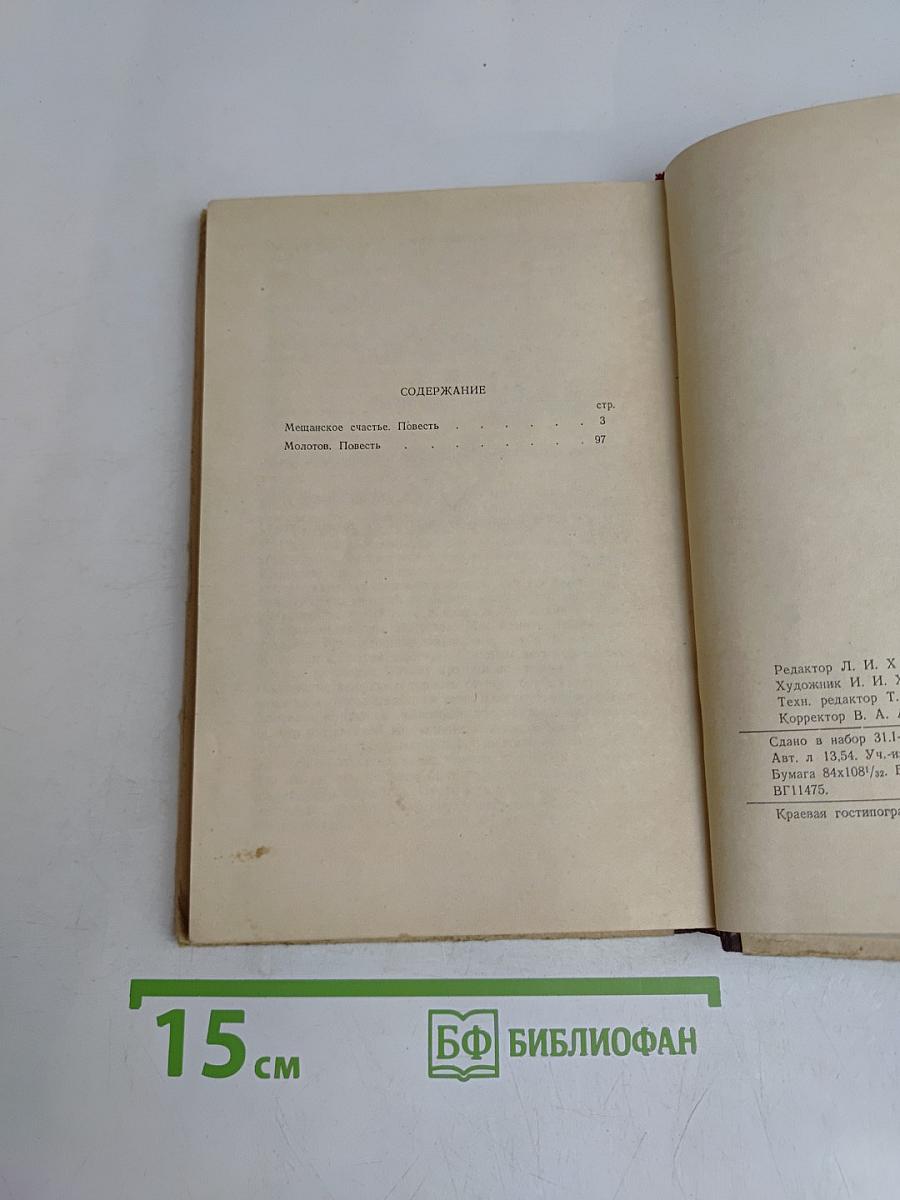 Мещанское счастье. Молотов. Повести