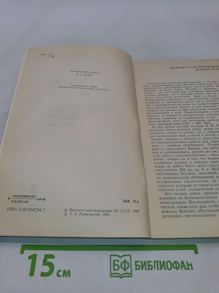 Научное знание, институты науки и интеллигенция в странах Востока. XIX-XX века