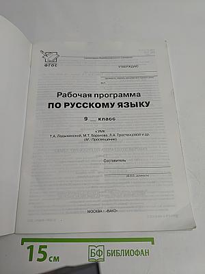 Рабочая программа Русский язык. 9 класс